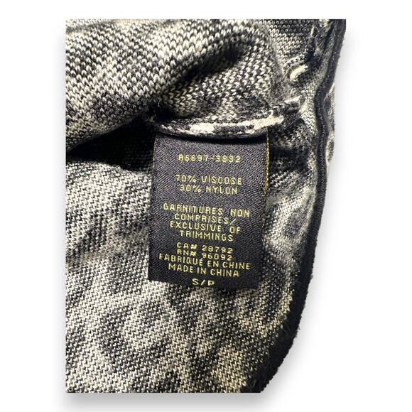 Renuar Black & White Leopard Print Mock Neck Sweater Size Small - Picture 3 of 9